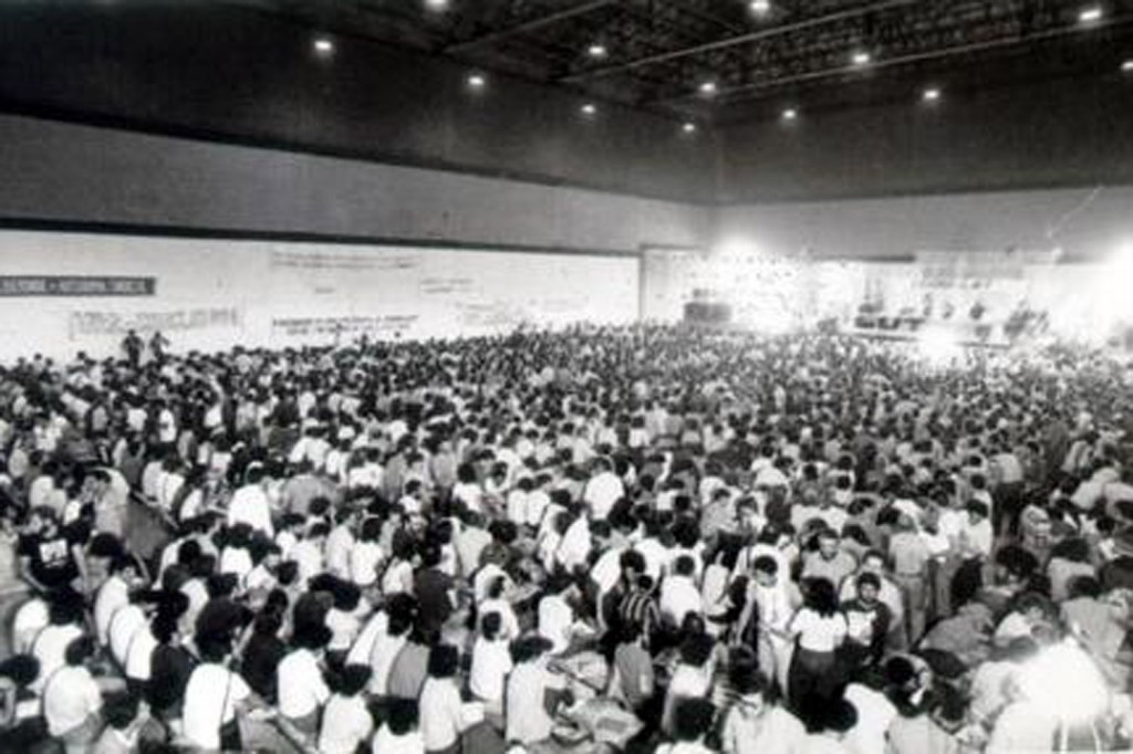 Congresso de fundação da CUT, em São Bernardo do Campo (SP).Crédito Vera Jursis