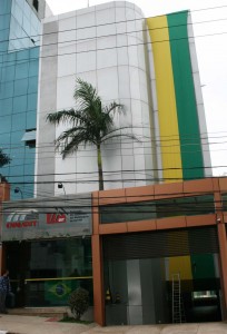 Sede da FEM-CUT/SP e CNM/CUT também foi decorado nas cores verde e amarelo (Crédito foto: Mídia Consulte)