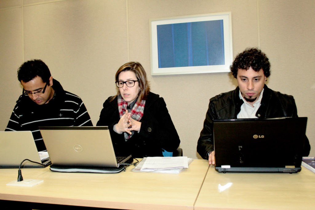 Os técnicos do Dieese Warley Soares (ABC), Caroline Gonçalves (FEM) e Igor Pinheiro (Taubaté) - foto: Mídia Consulte 