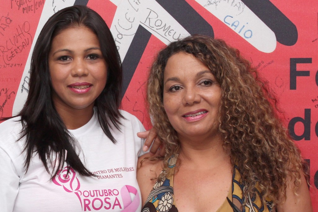 As diretores do Departamento da Mulher do sindicato, Maria Auxiliadora e Maria Madalena, durante evento do ano passado