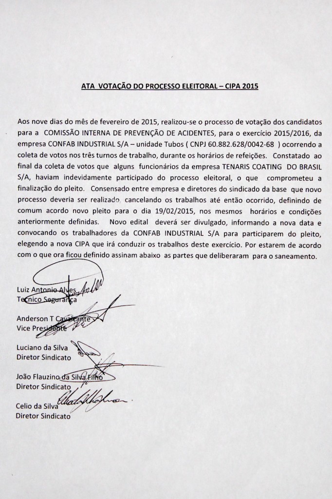 2015_02_10 Ata que anulou eleição da Cipa na Confab Tubos