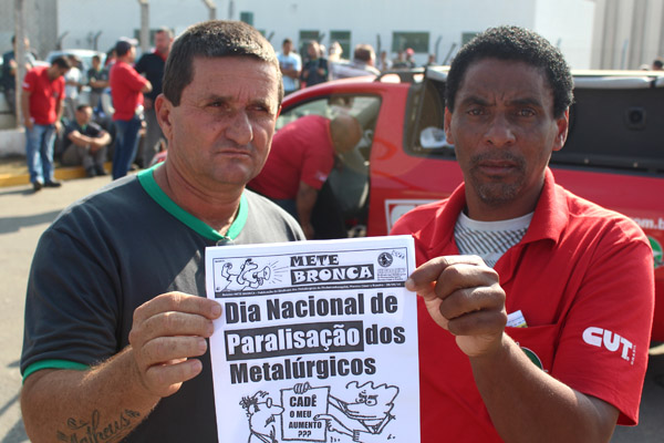 Os dirigentes sindicais André Dantis e Nilton Cunha - Rivelino