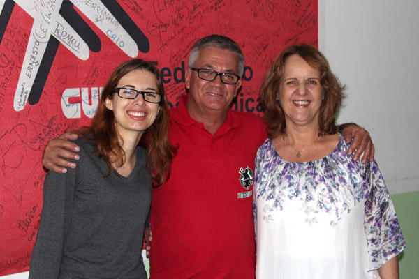 Voluntária Juliana, Serrinha e Mariângela, presidente da Casa do Caminho