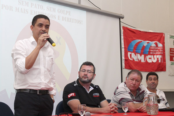 Isaac do Carmo, Herivelto Vela, Renato Mamão e José Antonio - Lagoinha, durante seminário, um evento interno da direção do sindicato