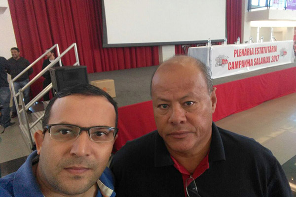 O secretário geral do sindicato, Luciano da Silva - Tremembé, e o dirigente Ronaldo Cardoso - Pit Bull