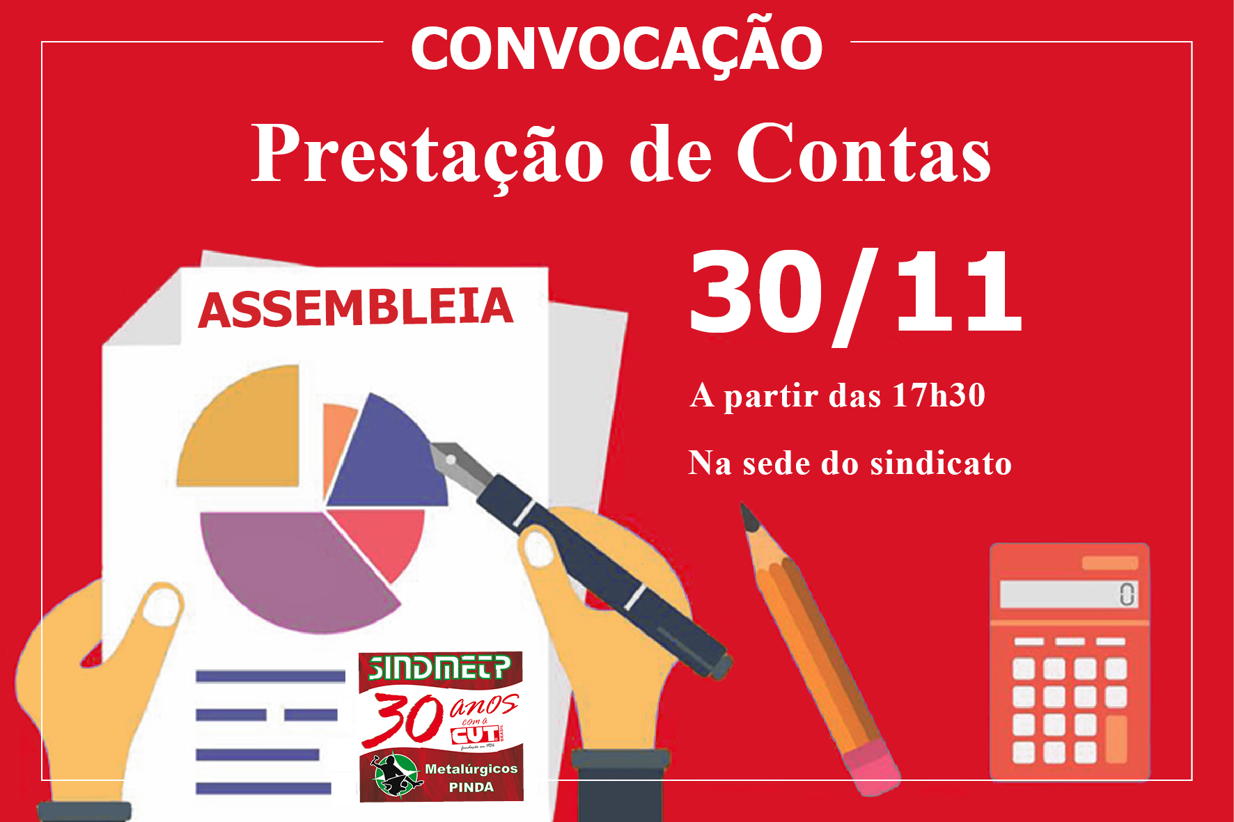 Dia 30 tem assembleia de prestação de contas