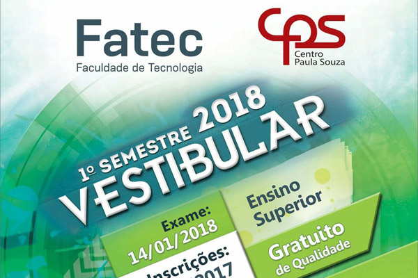 Inscrições para o vestibular Fatec terminam dia 7 de dezembro